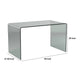 Kyo 50 Inch Tempered Glass Computer Desk, U Shaped, Wide Surface, Smokey By Casagear Home