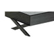Tika 51 Inch 2 Drawer Coffee Table Mirrored Glass Top Cross Legs Black By Casagear Home BM304689
