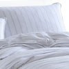 2 Piece Twin Size Comforter and Sham Set Black Pinstripe Pattern White By Casagear Home BM304703