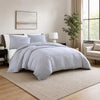 2 Piece Twin Size Comforter and Sham Set, Black Pinstripe Pattern, White By Casagear Home