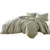 Edge 4 Piece King Size Duvet Comforter Set, Washed Linen, Sage Green By Casagear Home