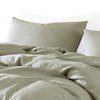 Edge 4 Piece Queen Size Duvet Comforter Set, Washed Linen, Sage Green By Casagear Home