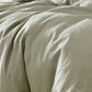 Edge 4 Piece Queen Size Duvet Comforter Set, Washed Linen, Sage Green By Casagear Home