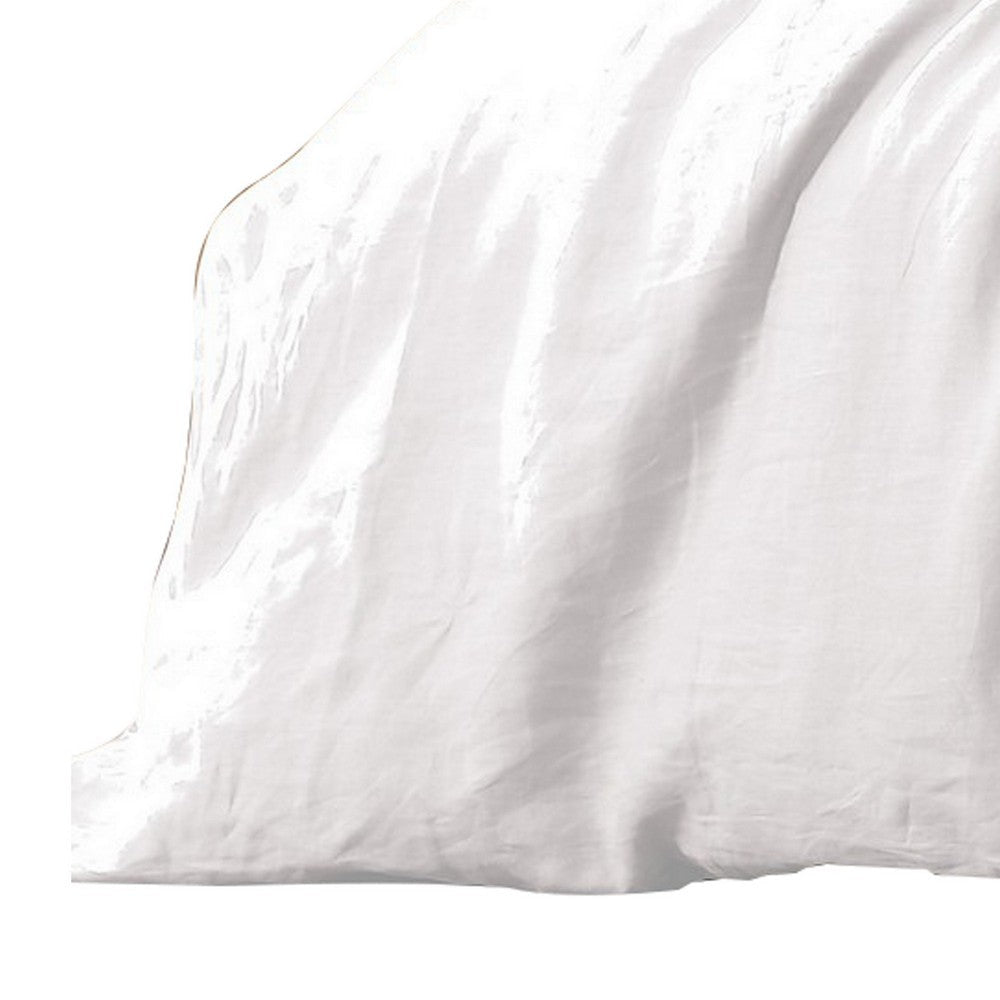 Edge 4 Piece King Size Duvet Comforter Set Washed Linen Clean White By Casagear Home BM304716