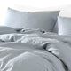 Edge 4 Piece King Size Duvet Comforter Set Washed Linen Light Blue By Casagear Home BM304722