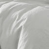 Edge 4 Piece King Size Duvet Comforter Set, Washed Linen, Cotton, Soft Gray By Casagear Home