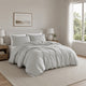Edge 4 Piece King Size Duvet Comforter Set, Washed Linen, Cotton, Soft Gray By Casagear Home