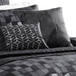 Eve 10 Piece King Comforter Set, 3 Pillows, Luxurious Black Woven Jacquard By Casagear Home