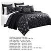 Eve 10 Piece King Comforter Set, 3 Pillows, Luxurious Black Woven Jacquard By Casagear Home