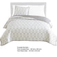 Jim 2 Piece Twin Size Reversible Coverlet Set, Geometric White and Gray By Casagear Home