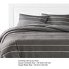 Arlo 3 Piece Queen Size Comforter Set, Striped Woven Jacquard, Soft Gray By Casagear Home