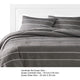 Arlo 3 Piece Queen Size Comforter Set, Striped Woven Jacquard, Soft Gray By Casagear Home
