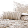 Kile Modern 6 Piece Queen Size Duvet Comforter Set, Beige Medallion Pattern By Casagear Home
