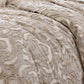 Kile Modern 6 Piece Queen Size Duvet Comforter Set, Beige Medallion Pattern By Casagear Home