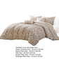 Kile Modern 6 Piece Queen Size Duvet Comforter Set, Beige Medallion Pattern By Casagear Home