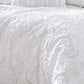 Kile Modern 6 Piece King Size Duvet Comforter Set, White Medallion Pattern By Casagear Home
