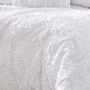 Kile Modern 6 Piece King Size Duvet Comforter Set, White Medallion Pattern By Casagear Home