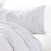 Kile Modern 6 Piece King Size Duvet Comforter Set, White Medallion Pattern By Casagear Home