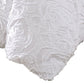 Kile Modern 6 Piece Queen Size Duvet Comforter Set, White Medallion Pattern By Casagear Home