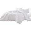 Kile Modern 6 Piece Queen Size Duvet Comforter Set, White Medallion Pattern By Casagear Home