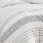 Wim 6 Piece King Size Duvet Comforter Set with Accent Pillows, Striped Gray By Casagear Home