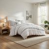 Wim 6 Piece King Size Duvet Comforter Set with Accent Pillows, Striped Gray By Casagear Home