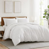 Uvi 3 Piece King Comforter Set, Cotton, Natural Crinkled Texture, White By Casagear Home