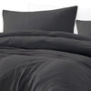 Uvi 3 Piece King Comforter Set Cotton Natural Crinkled Texture Graphite By Casagear Home BM304779