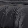 Uvi 3 Piece Queen Comforter Set, Cotton, Natural Crinkled Texture, Black By Casagear Home