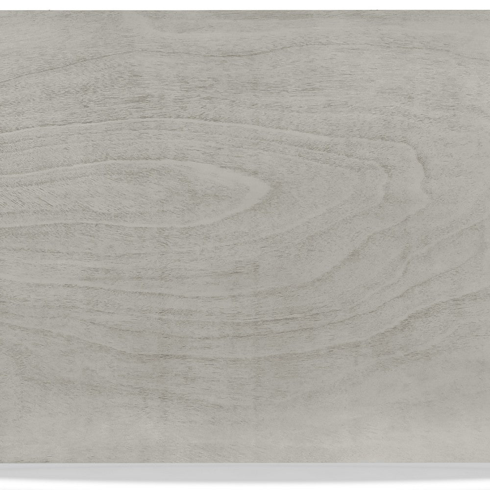 Pane 59 Inch Rectangular Wood Dining Table, Smooth Gray, Tall Block Legs By Casagear Home