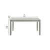 Pane 59 Inch Rectangular Wood Dining Table, Smooth Gray, Tall Block Legs By Casagear Home