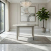 Pane 47 Inch Rounded Wood Dining Table, Smooth Gray Finish, Tall Block Legs By Casagear Home