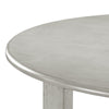 Pane 47 Inch Rounded Wood Dining Table, Smooth Gray Finish, Tall Block Legs By Casagear Home