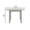 Pane 47 Inch Rounded Wood Dining Table, Smooth Gray Finish, Tall Block Legs By Casagear Home