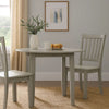 Pane 47 Inch Rounded Wood Dining Table, Smooth Gray Finish, Tall Block Legs By Casagear Home