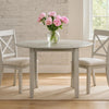 Pane 47 Inch Rounded Wood Dining Table, Smooth Gray Finish, Tall Block Legs By Casagear Home
