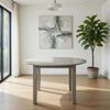 Pane 47 Inch Rounded Wood Dining Table, Smooth Gray Finish, Tall Block Legs By Casagear Home