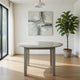 Pane 47 Inch Rounded Wood Dining Table, Smooth Gray Finish, Tall Block Legs By Casagear Home
