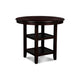 Gale 42 Inch Round Counter Dining Table, 2 Open Shelves, Dark Brown Finish By Casagear Home