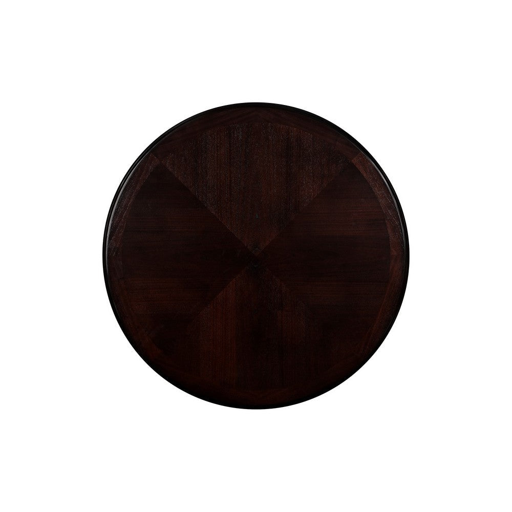 Gale 42 Inch Round Counter Dining Table 2 Open Shelves Dark Brown Finish By Casagear Home BM304813