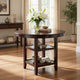 Gale 42 Inch Round Counter Dining Table, 2 Open Shelves, Dark Brown Finish By Casagear Home