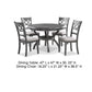 Ceri 5 Piece Round Dining Table and Chair Set Gray Wood White Fabric By Casagear Home BM304816