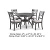 Ceri 5 Piece Round Dining Table and Chair Set Gray Wood White Fabric By Casagear Home BM304816