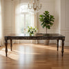 Mitch 76-94" Extendable Dining Table, Scalloped Edge, Brown by Casagear Home