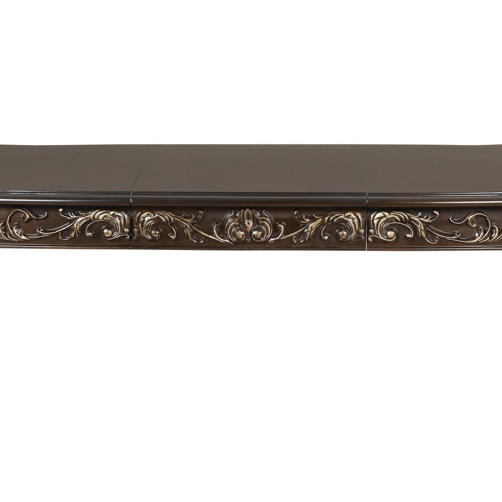 Mitch 76-94’’ Extendable Dining Table Scalloped Edge Brown by Casagear Home BM304820