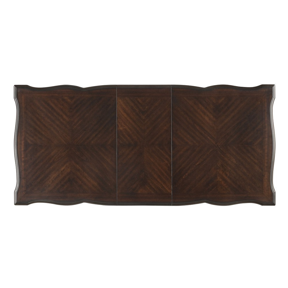 Mitch 76-94’’ Extendable Dining Table Scalloped Edge Brown by Casagear Home BM304820