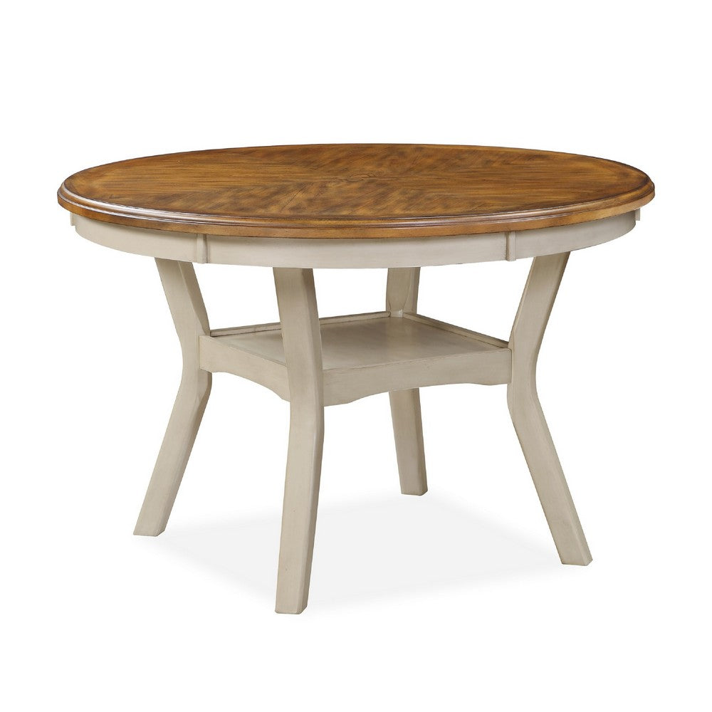 Beas 5 Piece Dining Table and Chair Set, Brown, Beige Wood, Fabric Seating By Casagear Home