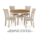 Beas 5 Piece Dining Table and Chair Set, Brown, Beige Wood, Fabric Seating By Casagear Home