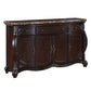 Cran 68 Inch Carved Server, 3 Drawers, 3 Cabinets, Faux Marble Top, Brown By Casagear Home