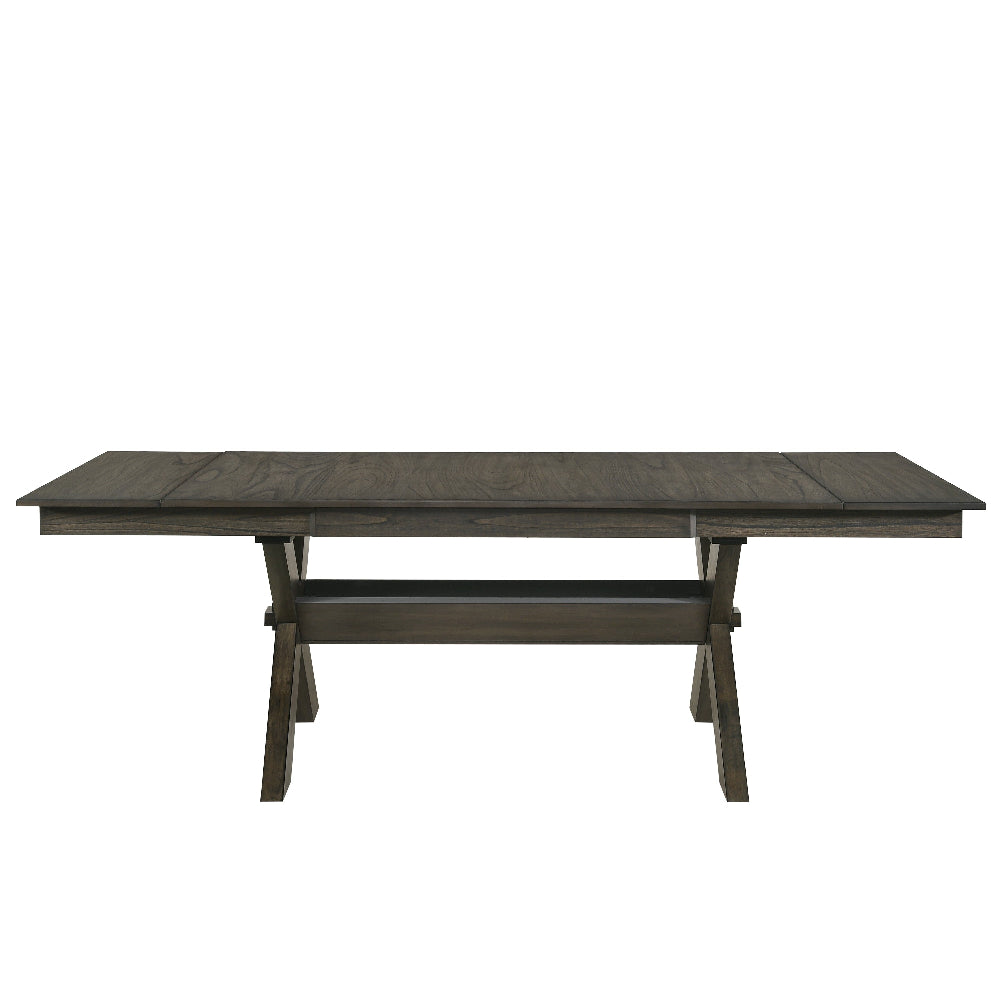 67"-95" Extendable Dining Table, Trestle Base, Rustic Brown by Casagear Home